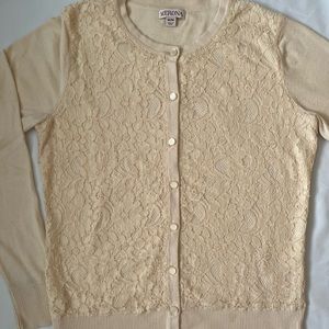 floral laced sweater